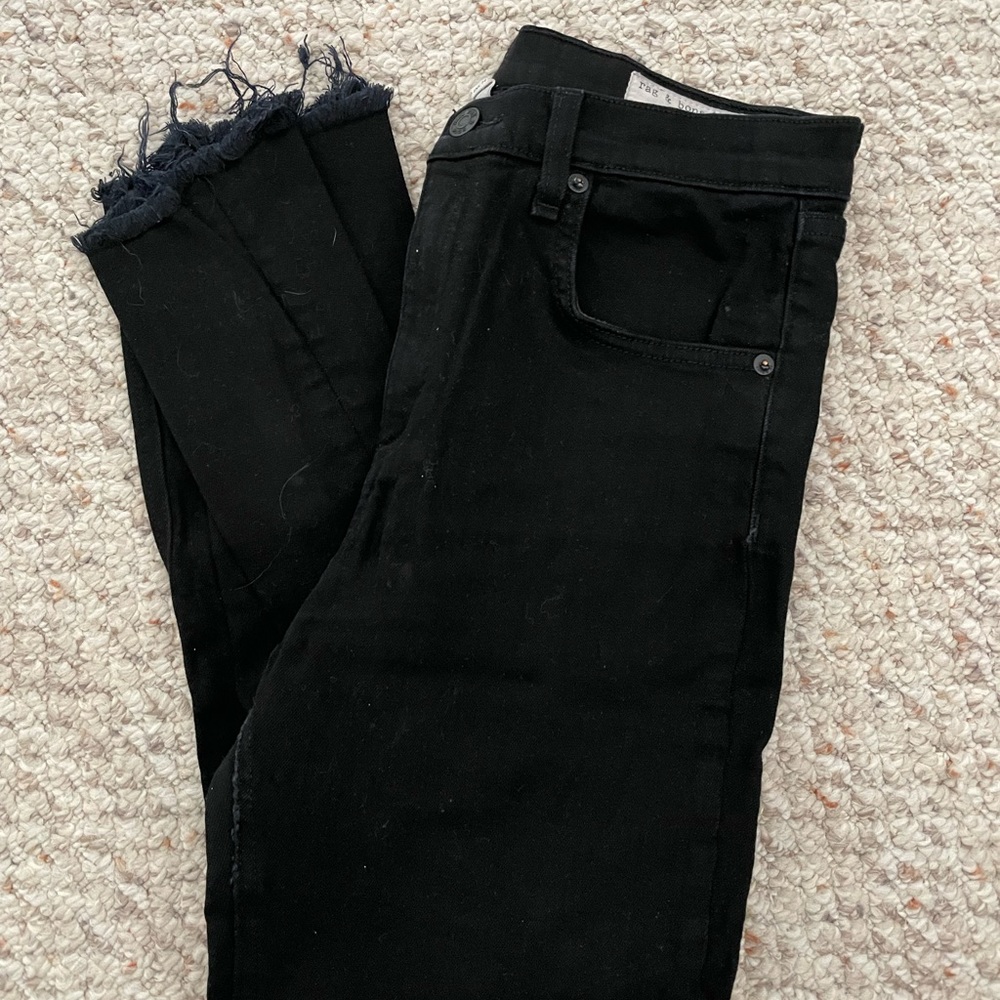 Rag & bone crop raw hem jeans